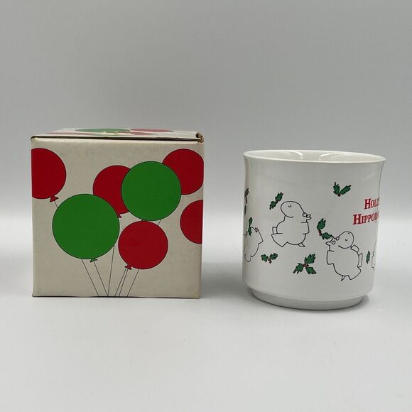 Vintage Sandra Boynton Ceramic Coffee Mug #07 Holly Hippodays w/Box Christmas - Picture 2 of 6